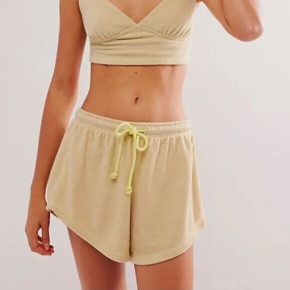 NWT FREE PEOPLE GIMME MORE TERRY SHORT IN CHAMOIS COMBO - Picture 5 of 9